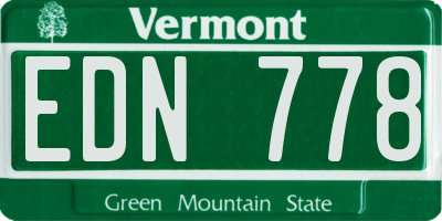 VT license plate EDN778