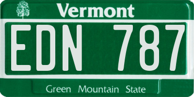 VT license plate EDN787