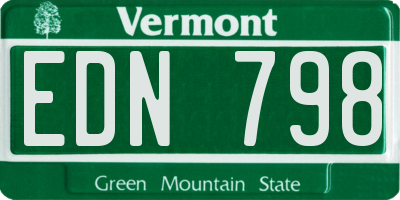 VT license plate EDN798