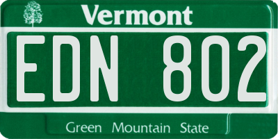 VT license plate EDN802