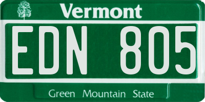 VT license plate EDN805