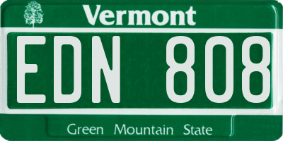 VT license plate EDN808