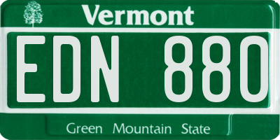 VT license plate EDN880