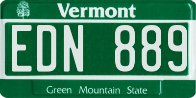 VT license plate EDN889
