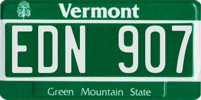 VT license plate EDN907