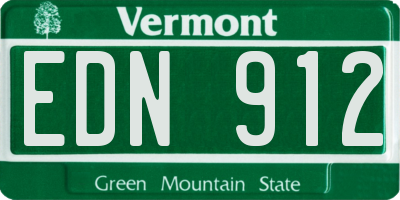 VT license plate EDN912