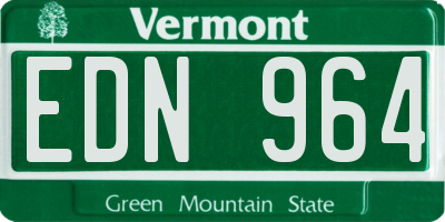 VT license plate EDN964