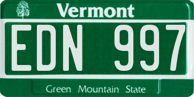 VT license plate EDN997