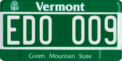 VT license plate EDO009