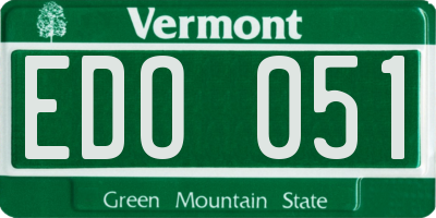 VT license plate EDO051