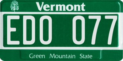 VT license plate EDO077
