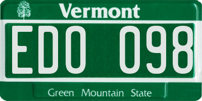 VT license plate EDO098
