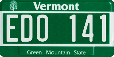 VT license plate EDO141
