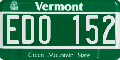 VT license plate EDO152