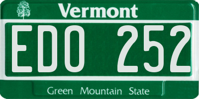 VT license plate EDO252