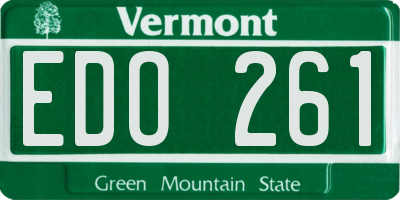 VT license plate EDO261