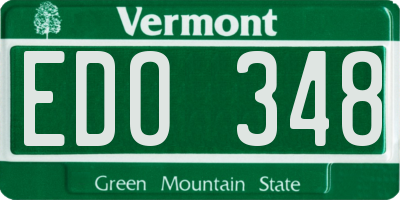 VT license plate EDO348