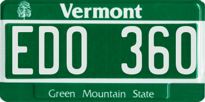 VT license plate EDO360