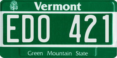 VT license plate EDO421