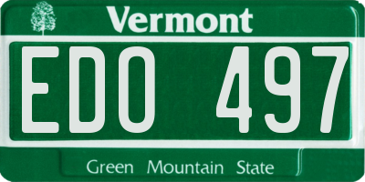 VT license plate EDO497