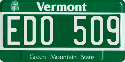 VT license plate EDO509