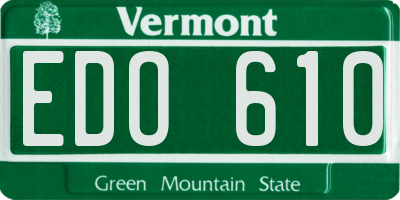 VT license plate EDO610
