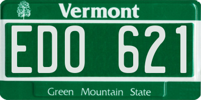 VT license plate EDO621
