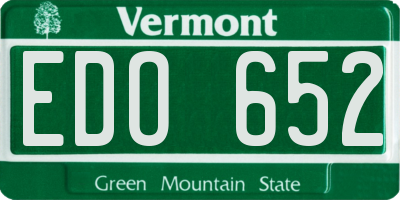 VT license plate EDO652