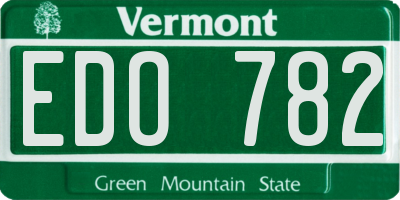 VT license plate EDO782