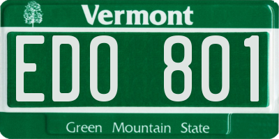 VT license plate EDO801