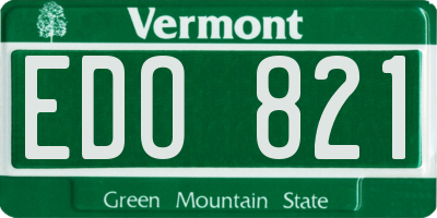 VT license plate EDO821