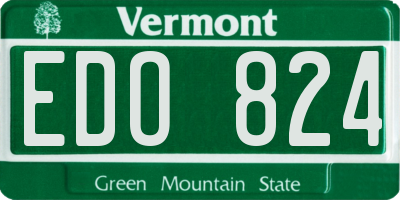 VT license plate EDO824