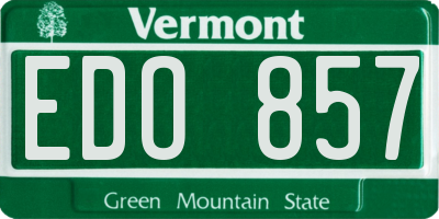 VT license plate EDO857
