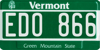 VT license plate EDO866