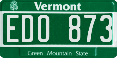 VT license plate EDO873