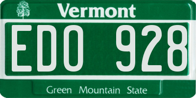 VT license plate EDO928