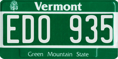 VT license plate EDO935