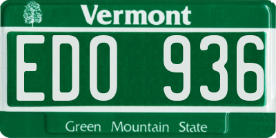 VT license plate EDO936