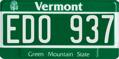 VT license plate EDO937