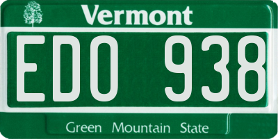 VT license plate EDO938