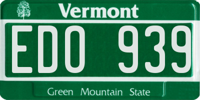 VT license plate EDO939
