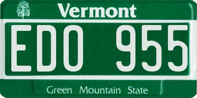 VT license plate EDO955