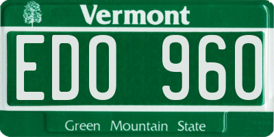 VT license plate EDO960