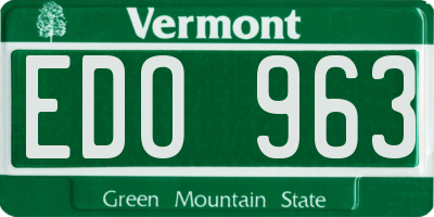 VT license plate EDO963