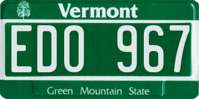 VT license plate EDO967