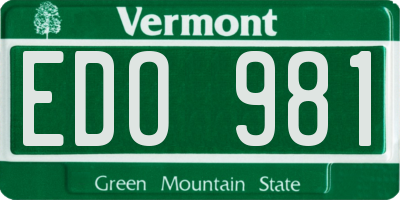VT license plate EDO981
