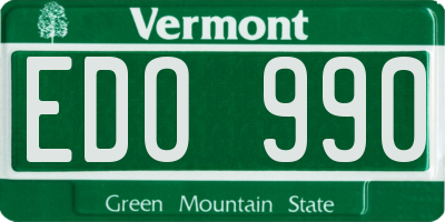 VT license plate EDO990