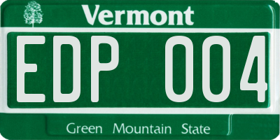 VT license plate EDP004