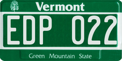 VT license plate EDP022