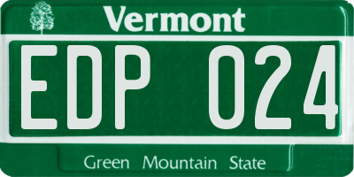 VT license plate EDP024